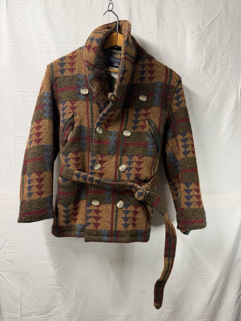 Thornton Bay by Woolrich M Wool Blend Southwestern Belted Blanket Coat 🍂